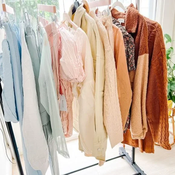 Peach Love Teddy Jacket Color block Chestnut brown taupe small - Picture 10 of 10